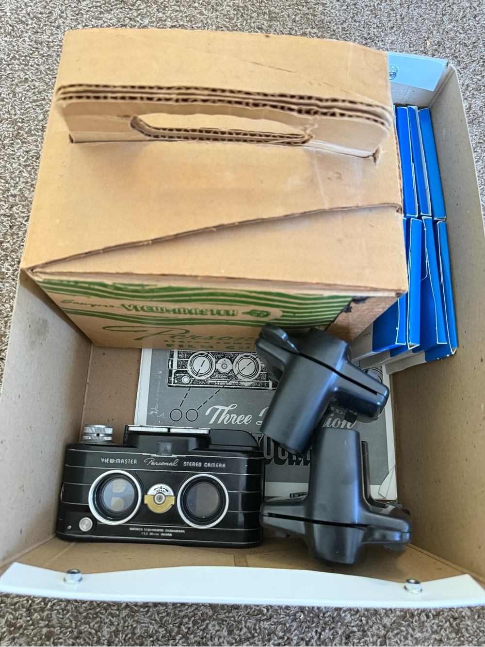 View-Master Personal Stereo Camera Complete Set w/ Film Cutter, Mounts & Manuals
